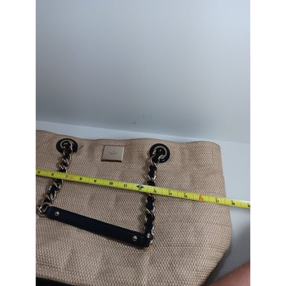 Kate Spade New York Bags Womens Signature Straw Wicker Chain Strap Shoulder Bag - Picture 6 of 8